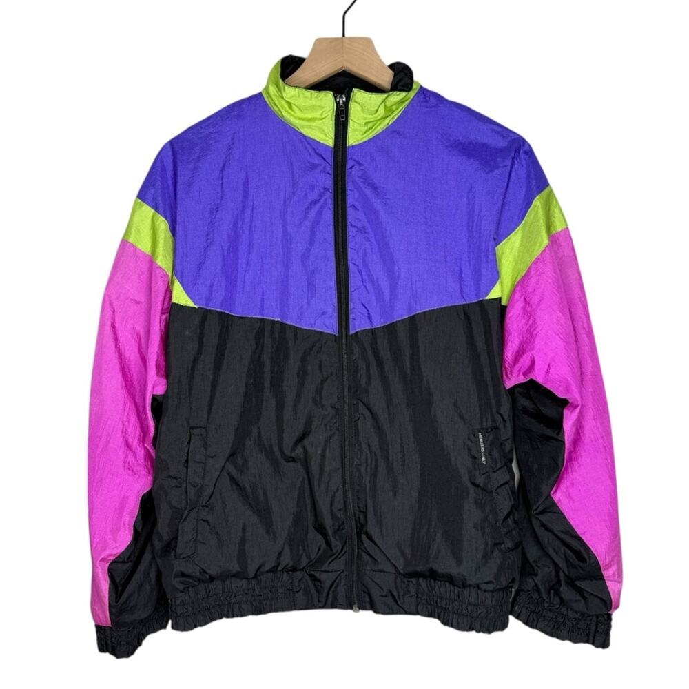 Vintage 1980s Members Only Neon Colorblock Track Jacket Women’s Large - Picture 3 of 11